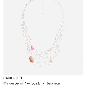 Statement necklace with pink and tan stones